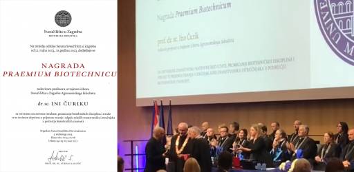 Prof. Ino Čurik, PhD.H is the winner of the "Praemium Biotechnicum" award